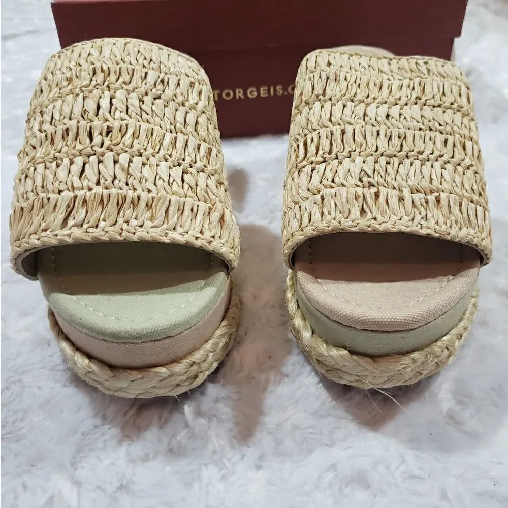 Torgeis Neith Woven Platform Wedge Sandal New in Box